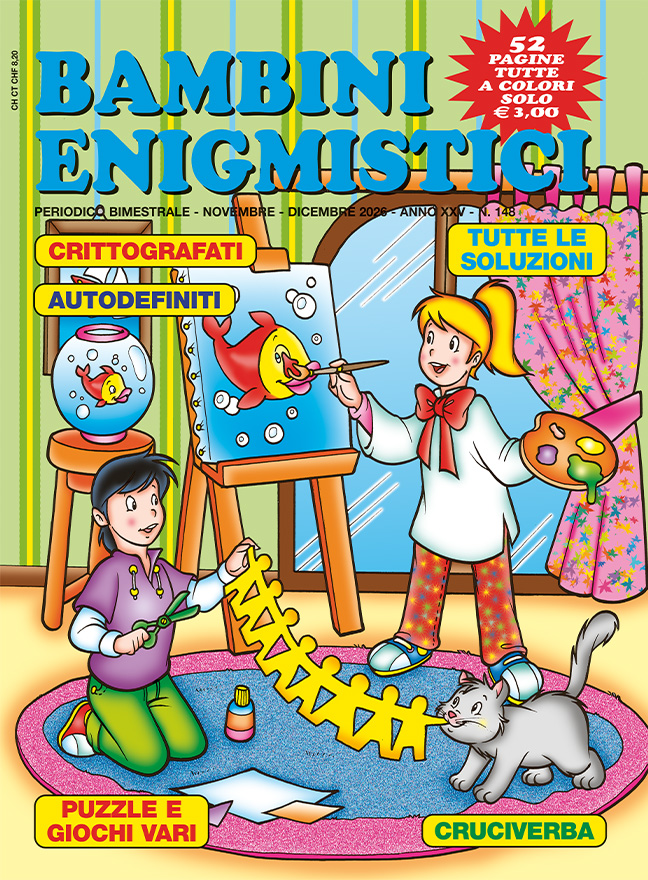 Puzzles, clues-in-squares, codebreakers and many illustrated games for small children.